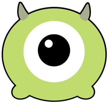 monster one eye alien creature green illustration