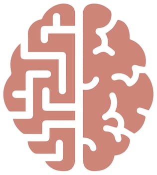 brain mind half computer artificial tech cyborg illustration