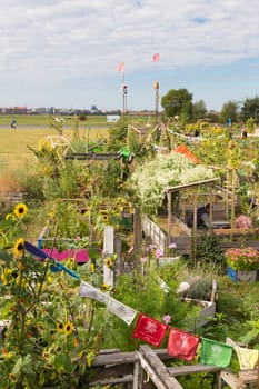 BERLIN, GERMANY- Sep 28, 2016: Urban gardening at Tempelhofer field, once airport, now a public park in Berlin, Germany, on 28th of september, 2016.