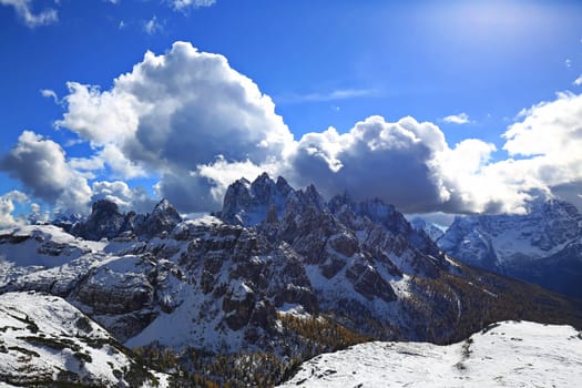 Dolomites is a mountain range in Italy