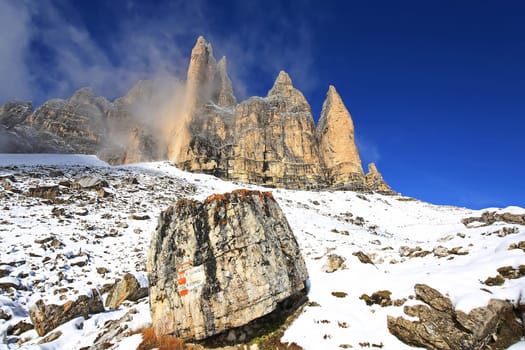 Dolomites is a mountain range in Italy