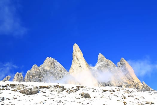 Dolomites is a mountain range in Italy