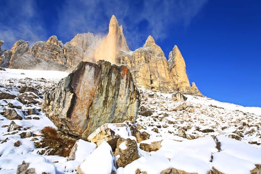 Dolomites is a mountain range in Italy