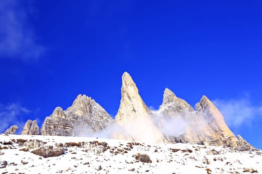 Dolomites is a mountain range in Italy