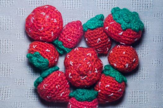 Handmade knitting wool texture background closeup needlework