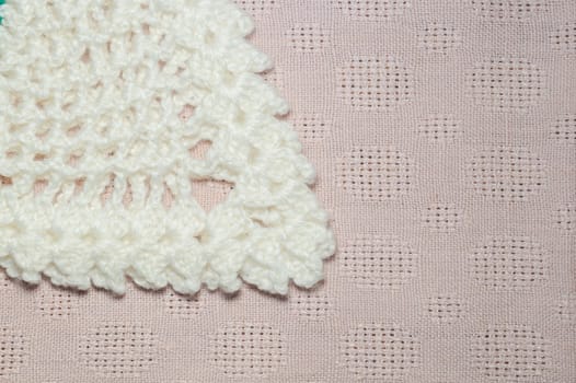 Handmade knitting wool texture background closeup needlework