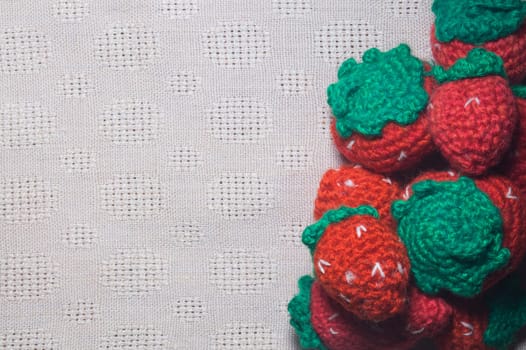Handmade knitting wool texture background closeup needlework. healthy food concept