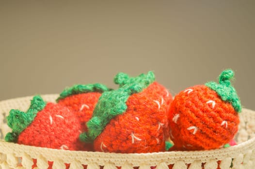 Handmade knitting wool texture background closeup needlework. healthy food concept