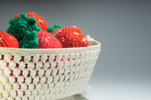 Handmade knitting wool texture background closeup needlework. healthy food concept