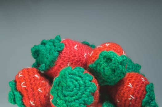 Handmade knitting wool texture background closeup needlework. healthy food concept