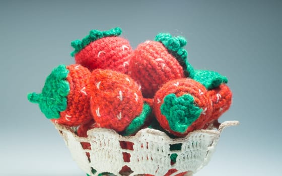 Handmade knitting wool texture background closeup needlework. healthy food concept