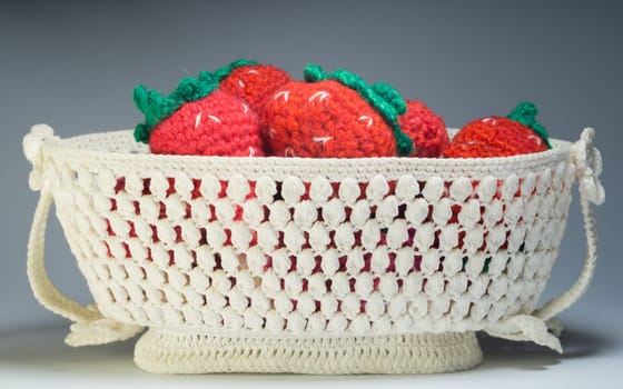 Handmade knitting wool texture background closeup needlework. healthy food concept