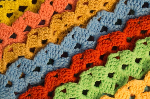 Handmade knitting wool texture background closeup needlework. healthy food concept