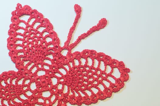 Handmade knitting wool texture background closeup needlework. healthy food concept