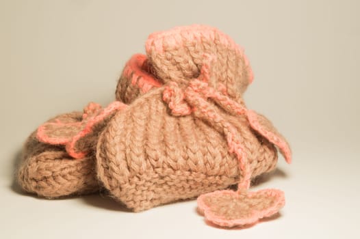 Handmade knitting wool texture background closeup needlework. healthy food concept