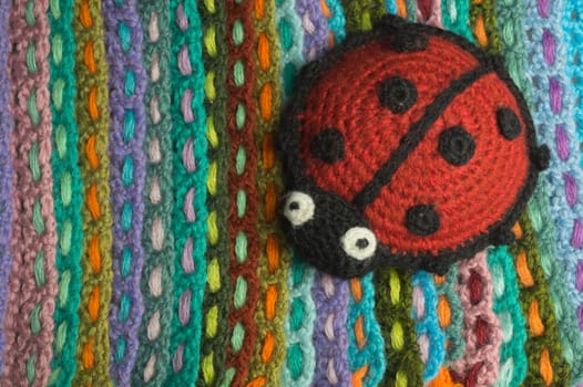 Handmade knitting wool texture background closeup needlework. healthy food concept
