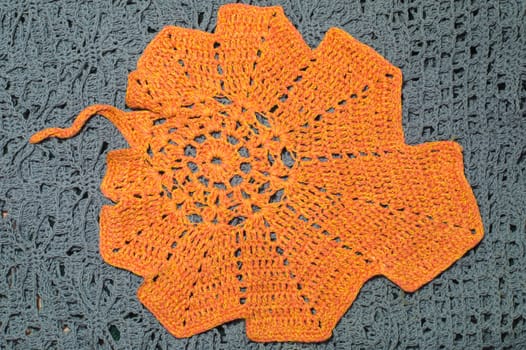 Handmade knitting wool texture background closeup needlework