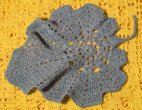 Handmade knitting wool texture background closeup needlework