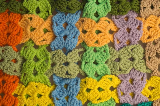 Handmade knitting wool texture background closeup needlework
