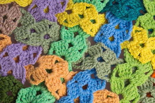 Handmade knitting wool texture background closeup needlework