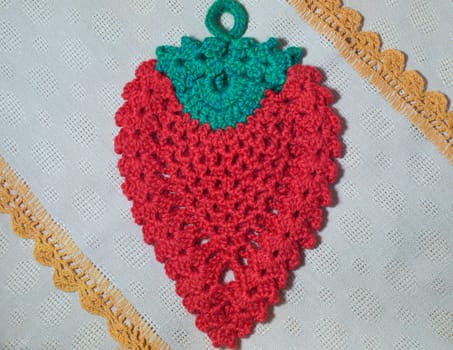 Handmade knitting wool texture background closeup needlework