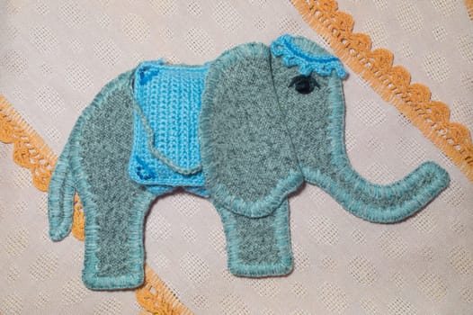 Handmade knitting wool texture background closeup needlework