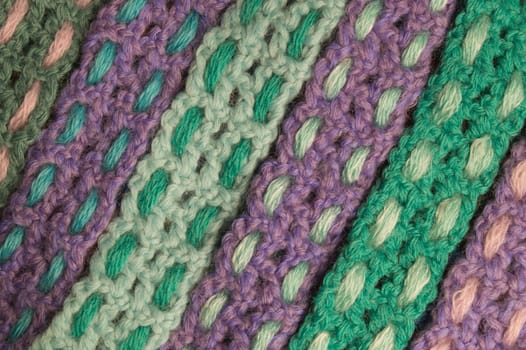 Handmade knitting wool texture background closeup needlework