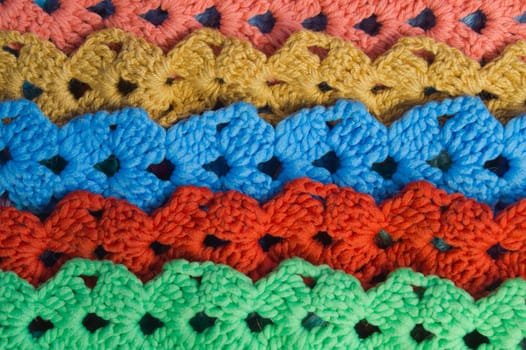 Handmade knitting wool texture background closeup needlework