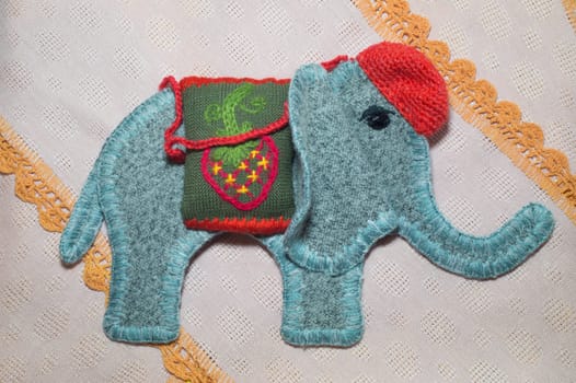 Handmade knitting wool texture background closeup needlework