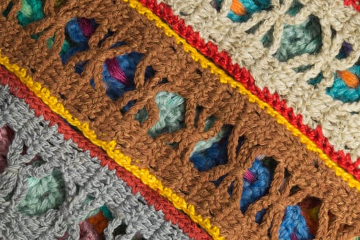 Handmade knitting wool texture background closeup needlework