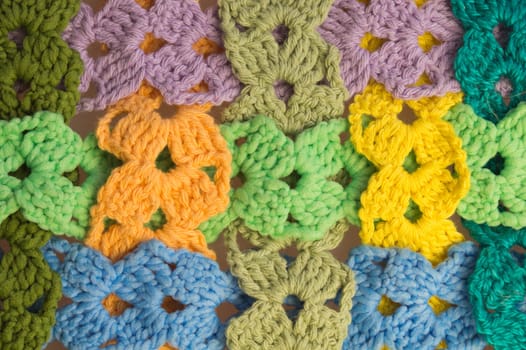 Handmade knitting wool texture background closeup needlework
