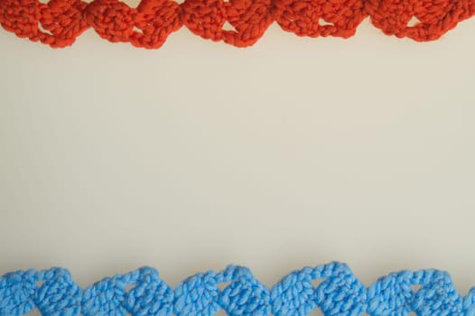 Handmade knitting wool texture background closeup needlework