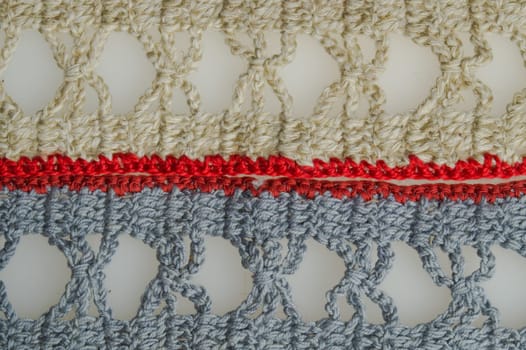 Handmade knitting wool texture background closeup needlework