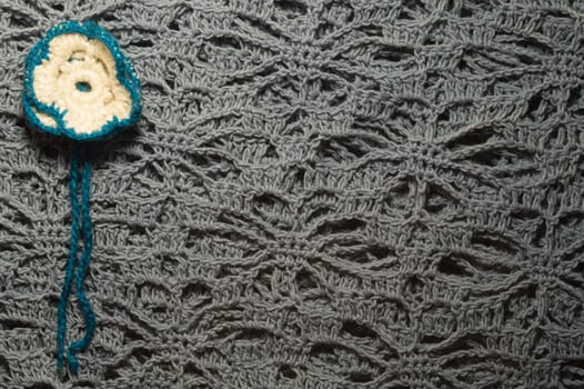 Handmade knitting wool texture background closeup needlework
