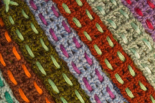 Handmade knitting wool texture background closeup needlework