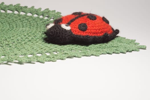 Handmade knitting wool texture background closeup needlework