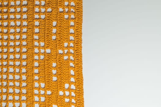 Handmade knitting wool texture background closeup needlework