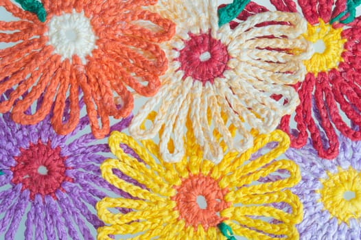 Handmade knitting wool texture background closeup needlework