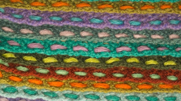 Handmade knitting wool texture background closeup needlework