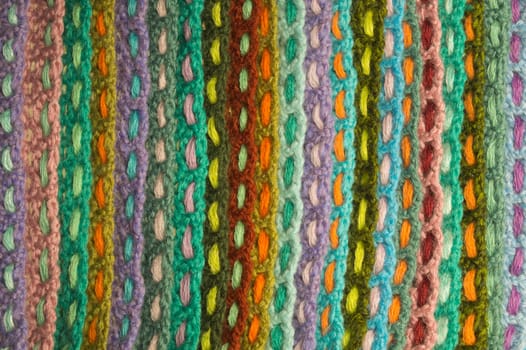 Handmade knitting wool texture background closeup needlework