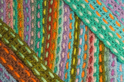 Handmade knitting wool texture background closeup needlework