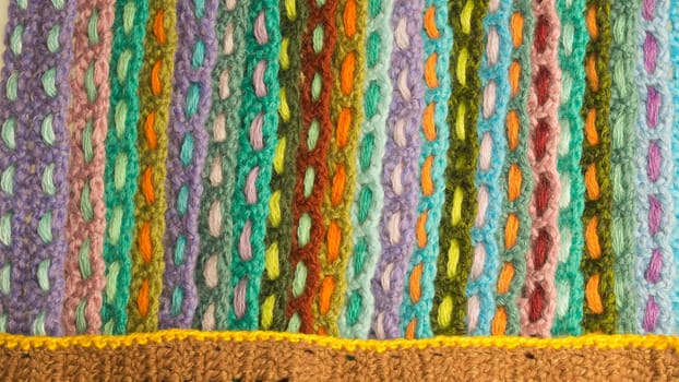 Handmade knitting wool texture background closeup needlework
