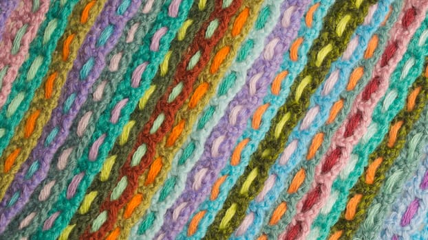 Handmade knitting wool texture background closeup needlework