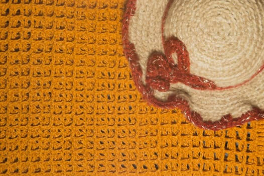 Handmade knitting wool texture background closeup needlework