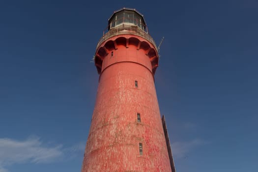 The Kolka lighthouse is on an artificial island in six kilometres from Kolkasrags.