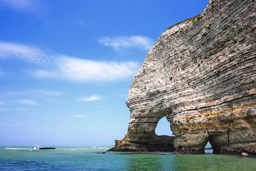 Etretat on the coast of France with wonderful landscapes
