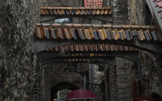 Old city historical street Tallinn Estonia
