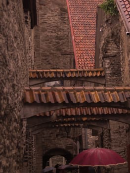 Old city historical street Tallinn Estonia