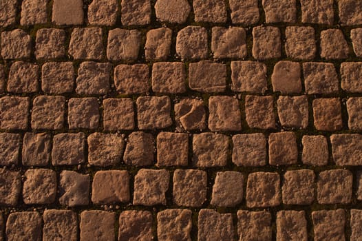 Stone pavement texture. cobblestone background