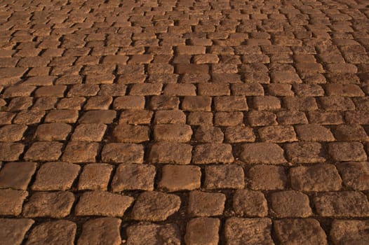 Stone pavement texture. cobblestone background
